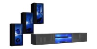 Ensemble meubles de salon SWITCH XXII design, coloris noir et gris.