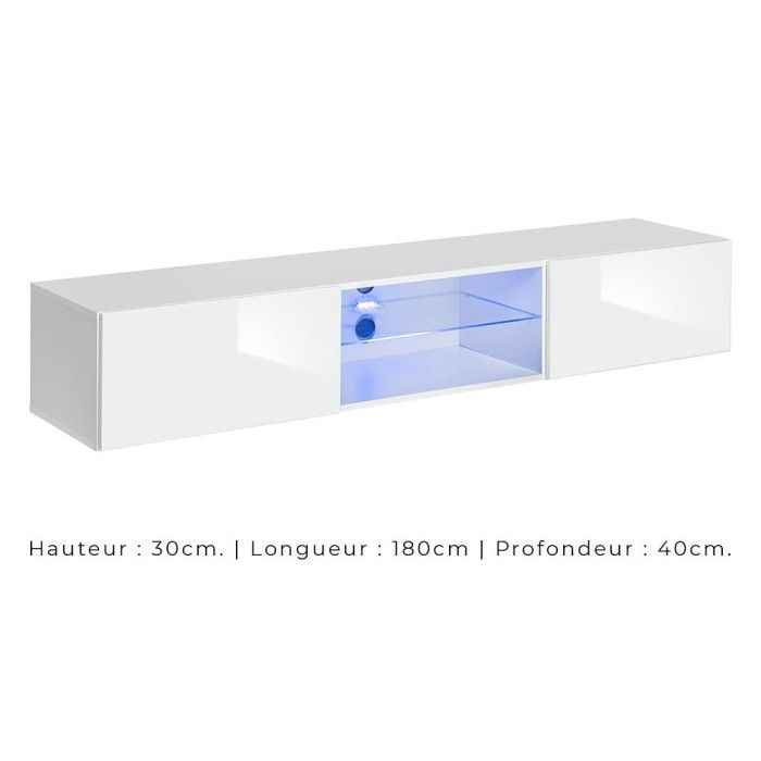 Ensemble meubles de salon SWITCH XXII design, coloris chêne et blanc.