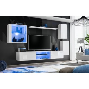 Ensemble meubles de salon SWITCH XXIII design, coloris blanc brillant.