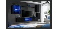 Ensemble meubles de salon SWITCH XXIII design, coloris noir brillant.