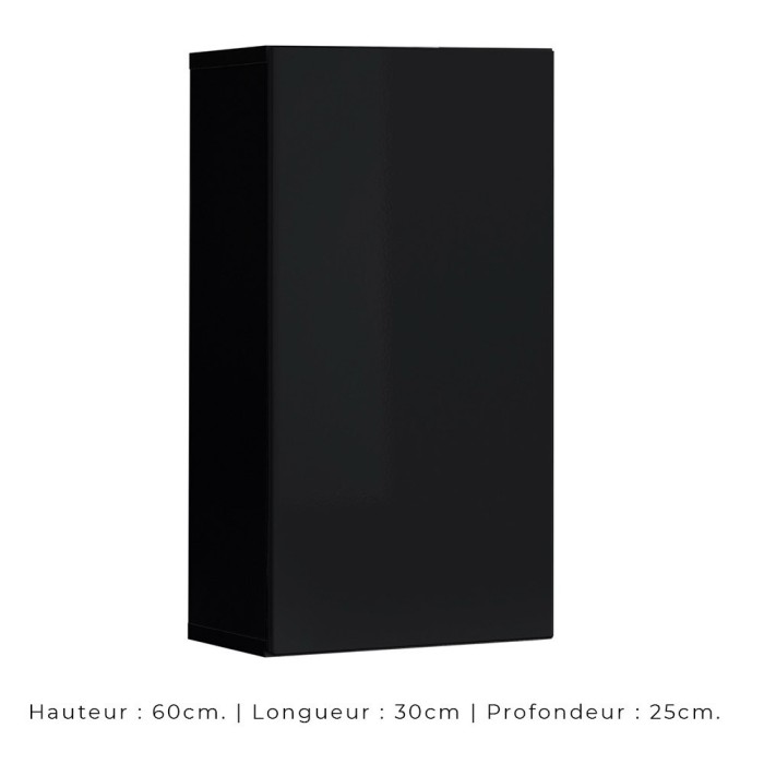 Ensemble meubles de salon SWITCH XXIII design, coloris noir brillant.