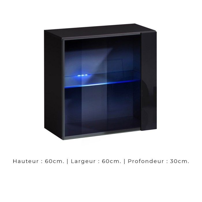 Ensemble meubles de salon SWITCH XXIII design, coloris noir brillant.