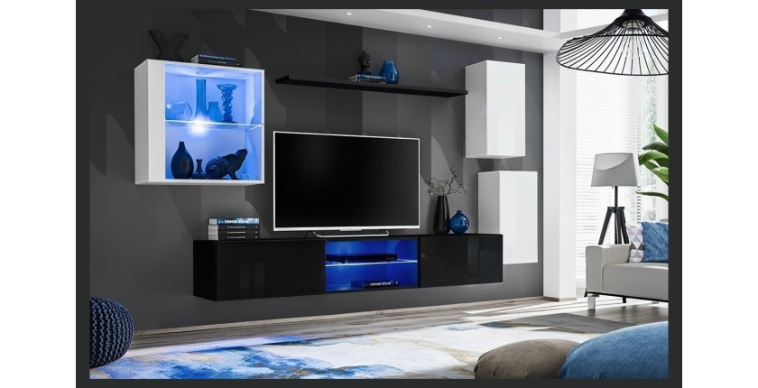 Ensemble meubles de salon SWITCH XXIII design, coloris blanc et noir
