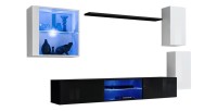 Ensemble meubles de salon SWITCH XXIII design, coloris blanc et noir