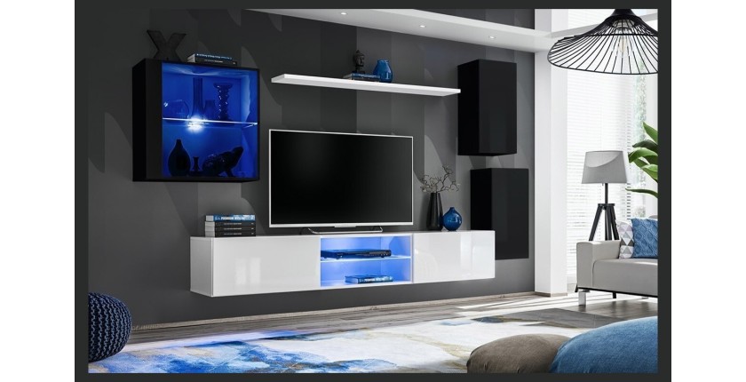 Ensemble meubles de salon SWITCH XXIII design, coloris noir et blanc