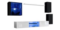 Ensemble meubles de salon SWITCH XXIII design, coloris noir et blanc