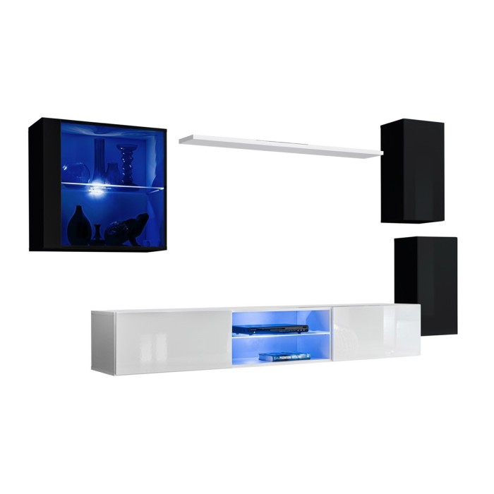Ensemble meubles de salon SWITCH XXIII design, coloris noir et blanc