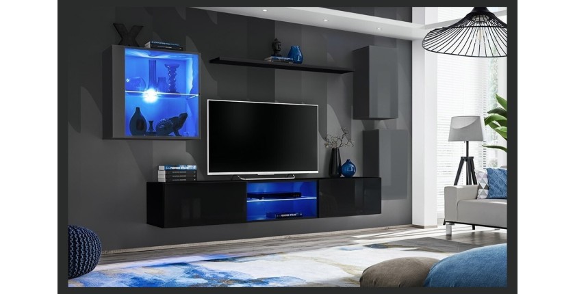 Ensemble meubles de salon SWITCH XXIII design, coloris gris et noir