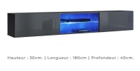 Ensemble meubles de salon SWITCH XXIII design, coloris noir et gris