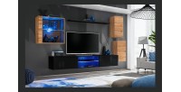 Ensemble meubles de salon SWITCH XXIII design, coloris chêne et noir