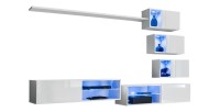 Ensemble meubles de salon SWITCH XXIV design, coloris blanc brillant.