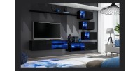 Ensemble meubles de salon SWITCH XXIV design, coloris noir brillant.