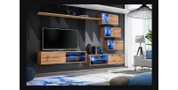 Ensemble meubles de salon SWITCH XXIV design, coloris chêne.