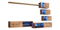 Ensemble meubles de salon SWITCH XXIV design, coloris chêne.