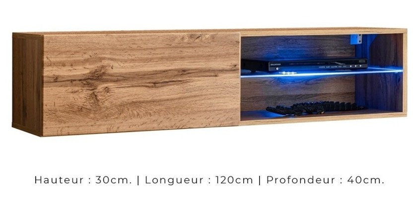 Ensemble meubles de salon SWITCH XXIV design, coloris chêne.