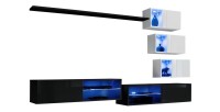 Ensemble meubles de salon SWITCH XXIV design, coloris noir et blanc.