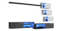 Ensemble meubles de salon SWITCH XXIV design, coloris Gris et blanc.