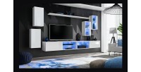 Ensemble meubles de salon SWITCH XXV design, coloris blanc brillant.