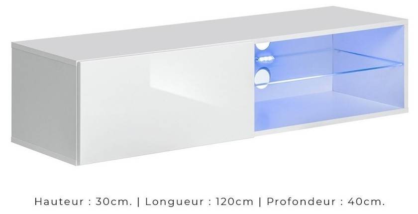 Ensemble meubles de salon SWITCH XXV design, coloris blanc brillant.