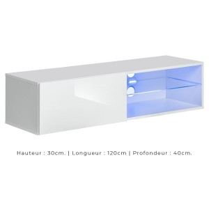 Ensemble meubles de salon SWITCH XXV design, coloris blanc brillant.