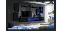Ensemble meubles de salon SWITCH XXV design, coloris noir brillant.