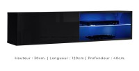 Ensemble meubles de salon SWITCH XXV design, coloris noir brillant.