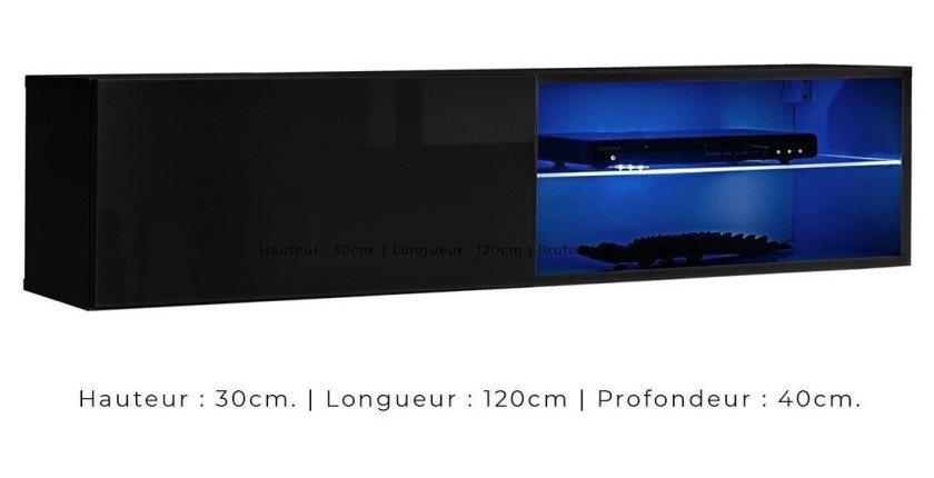 Ensemble meubles de salon SWITCH XXV design, coloris noir brillant.