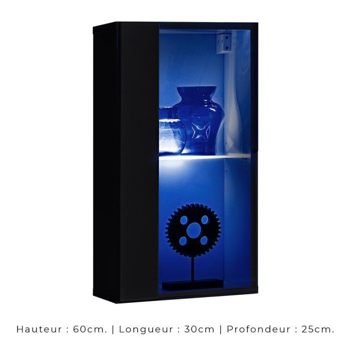 Ensemble meubles de salon SWITCH XXV design, coloris noir brillant.