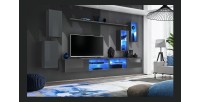 Ensemble meubles de salon SWITCH XXV design, coloris gris brillant.