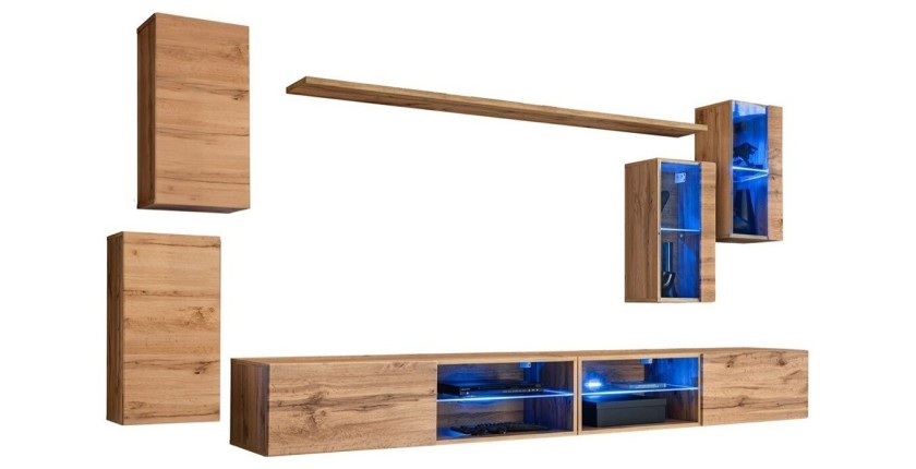 Ensemble meubles de salon SWITCH XXV design, coloris chêne.