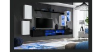 Ensemble meubles de salon SWITCH XXV design, coloris blanc et noir.