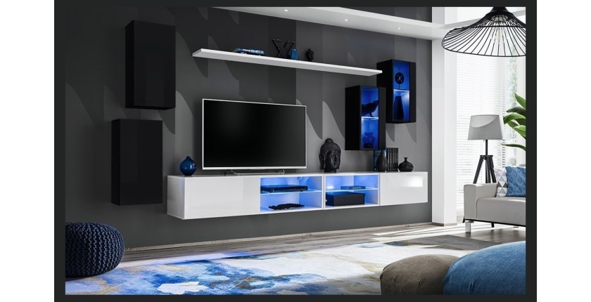 Ensemble meubles de salon SWITCH XXV design, coloris noir et blanc.