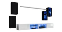 Ensemble meubles de salon SWITCH XXV design, coloris noir et blanc.