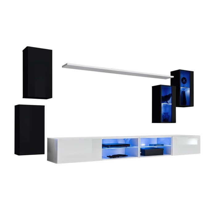 Ensemble meubles de salon SWITCH XXV design, coloris noir et blanc.