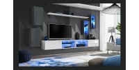 Ensemble meubles de salon SWITCH XXV design, coloris gris et blanc.