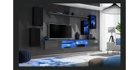Ensemble meubles de salon SWITCH XXV design, coloris noir et gris.