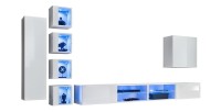 Ensemble meubles de salon SWITCH XXVI design, coloris blanc brillant.