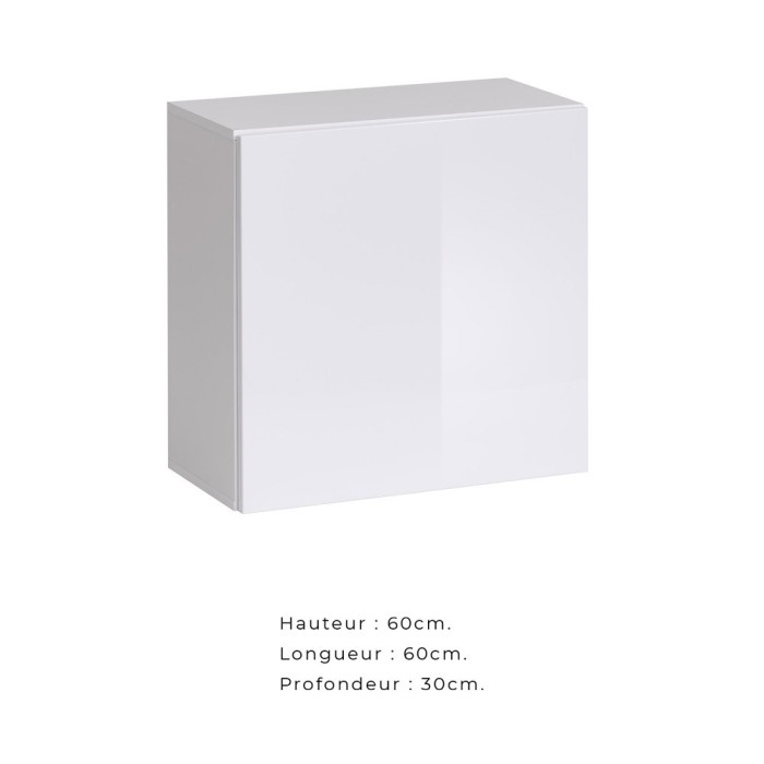 Ensemble meubles de salon SWITCH XXVI design, coloris blanc brillant.