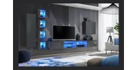 Ensemble meubles de salon SWITCH XXVI design, coloris gris brillant.