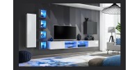 Ensemble meubles de salon SWITCH XXVI design, coloris blanc et gris.