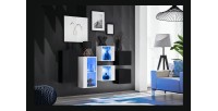Ensemble meubles de salon SWITCH SBIV design. Coloris noir et blanc.