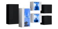 Ensemble meubles de salon SWITCH SBIV design. Coloris noir et blanc.