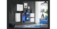 Ensemble meubles de salon SWITCH SBIV design. Coloris blanc et gris.