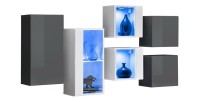 Ensemble meubles de salon SWITCH SBIV design. Coloris gris et blanc.