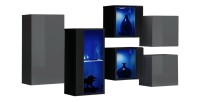Ensemble meubles de salon SWITCH SBIV design. Coloris gris et noir.
