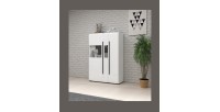 Vitrine design XL collection BREDA. LED incluses. Coloris blanc mat et blanc brillant.
