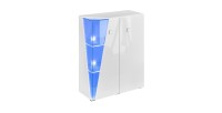 Vitrine basse 2 portes collection SPIKE couleur blanche. Meuble design
