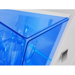 Vitrine basse 2 portes collection SPIKE couleur blanche. Meuble design
