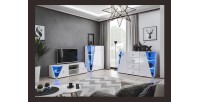 Vitrine basse 2 portes collection SPIKE couleur blanche. Meuble design