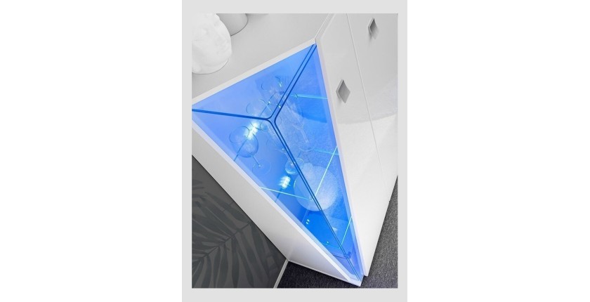 Vitrine basse 2 portes collection SPIKE couleur blanche. Meuble design